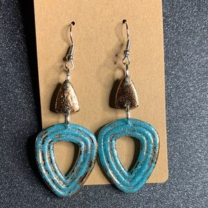 Turquoise and Gold Dangle Earrings